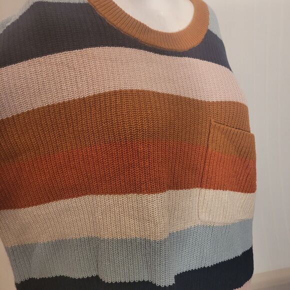 Madewell Thompson Medium knit sweater pullover striped pocket - Picture 6 of 11
